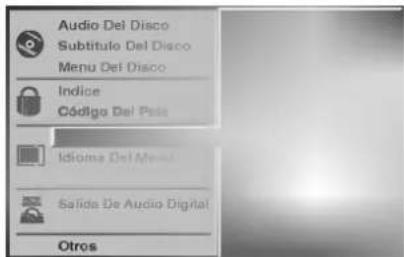 Audio Del Disco Subtítulo Del Disco Menu Del Disco Indice Código Del Pala Idioma Del Menal Salida De Audio Digital Otros