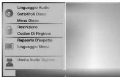 Linguaggio Audio Softtotitoli Disco Menu Disco Restrizione Codice Di Regione Rapporto D'aspetto Linguaggio Menu Uscita Audio Digital