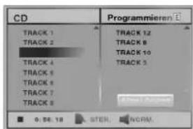 CD Programmieren TRACK 1 TRACK 2 TRACK 4 TRACK 5 TRACK 6 TRACK 7 TRACK 8 TRACK 12 TRACK 8 TRACK 10 TRACK 3 0.56.10 STER. NORM.