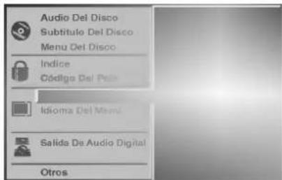 Audio Del Disco Subtítulo Del Disco Menu Del Disco Índice Código Del Polio Idioma Del Menu Salida De Audio Digital Otros