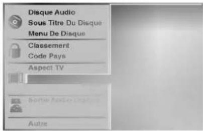 Disque Audio Sous Titre Du Disque Menu De Disque Classement Code Pays Aspect TV Sortie Audio Display Autre