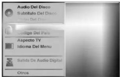 Audio Del Disco Subtítulo Del Disco Código Del Pats Aspecto TV Idioma Del Menu Salida De Audio Digital Otros