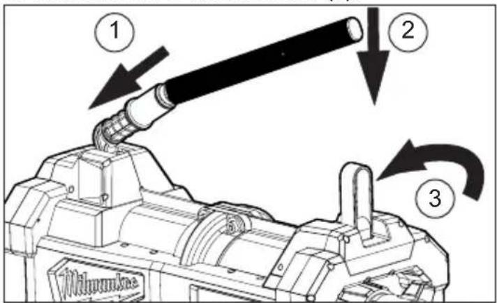 MILWAUKEE M18 Fuel Cable Drive 2871A22 - Verrouillage / déverrouillage du bras de levier - 1