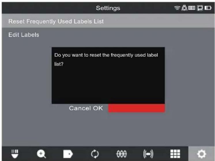 MILWAUKEE M18 297622 - Reset Frequently Used Labels List - 2