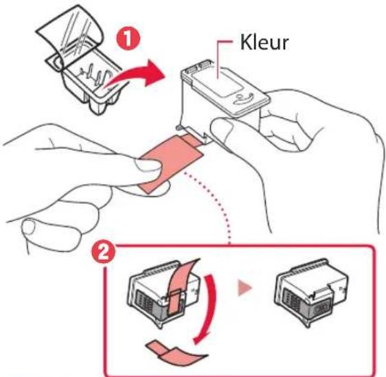 CANON PIXMA TS7451a - Haal de kleuren FINE-cartridge uit de verpakking en verwijder de beschermende tape. - 1