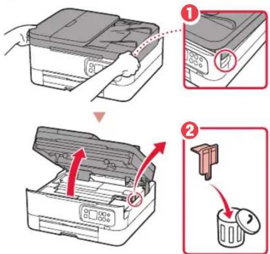 CANON PIXMA TS7451a - Removendo os materiais de embalagem - 2