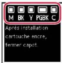 CANON PIXMA TS6351a - Répétez les étapes 2 à 5 pour installer toutes les cartouches d'encre. - 1