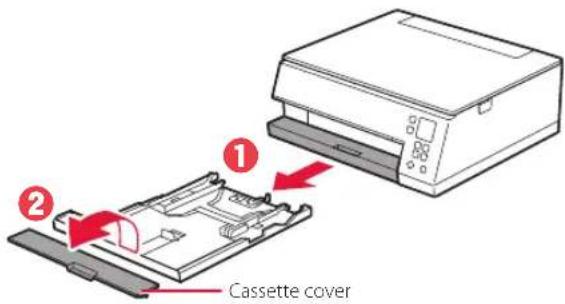 CANON PIXMA TS6351a - Remove the cassette from the printer and remove the cassette cover. - 1