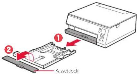 CANON PIXMA TS6351a - Dra ut kassetten ur skrivaren och ta bort kassettlocket. - 1