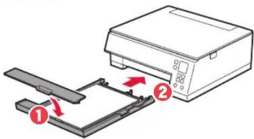 Coloque la cubierta del cassette e inserte el cassette. 1