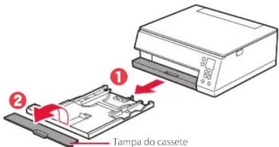 CANON PIXMA TS6351a - Remova o cassette da impressora e remove a tampa do cassette. - 1