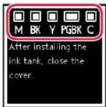 Herhaal de stappen 2 tot en met 5 om alle inkttanks te plaatsen. 1