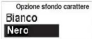 Opzione sfondo carattere Bianco Nero