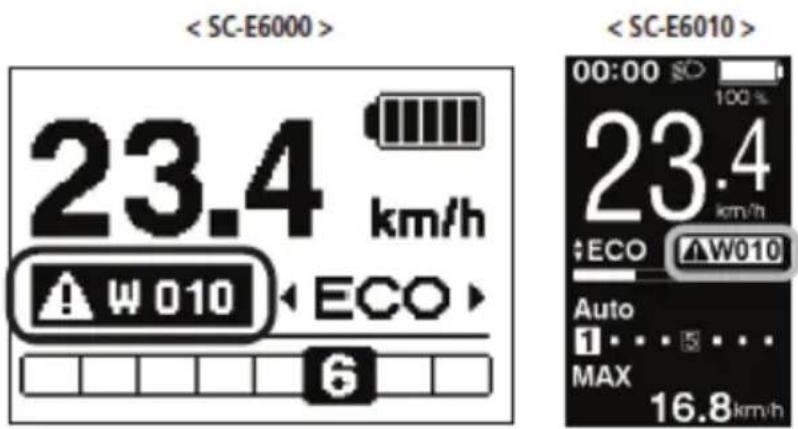 < SC-E6000 > 23.4 km/h W 010 ECO > 6 < SC-E6010 > 00:00 100 % 23.4 km/h ECO W010 Auto 1 ... 5 ... MAX 16.8km/h