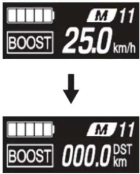 M 11 BOOST 25.0 km/h ↓ M 11 BOOST 000.0 DST km