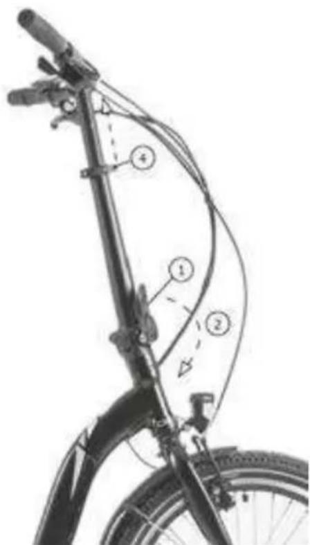 Diagram of a bicycle with numbered parts indicating key components or positions on the spine and body.