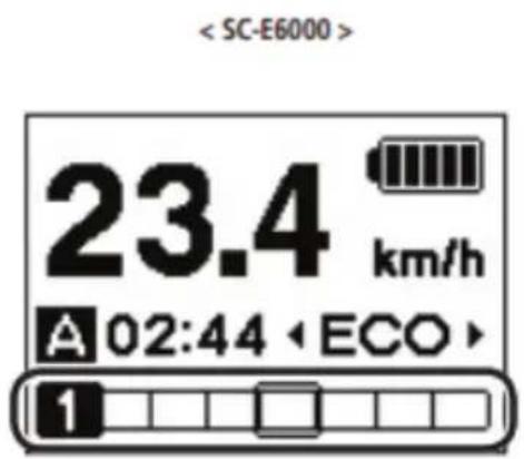 < SC-E6000 > 23.4 km/h A 02:44 ECO > 1