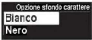 Opzione sfondo carattere Bianco Nero