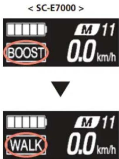 < SC-E7000 > BOOST M 11 0.0 km/h WALK M 11 0.0 km/h