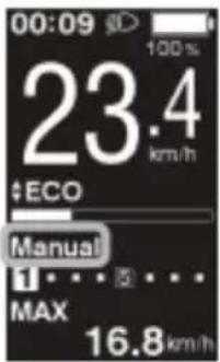 00:09 23.4 km/h +ECO Manual 1 ... ... MAX 16.8km/h