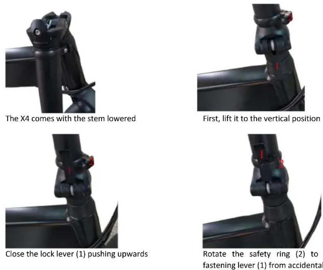 NILOX X4 - HANDLEBAR: ASSEMBLY LOCK AND UNLOCK - 1