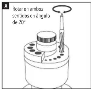 A Rotar en ambos sentidos en ángulo de 20°