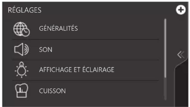 ASKO OCSM8478GG - Ce menu propose les éléments suivants : - 1