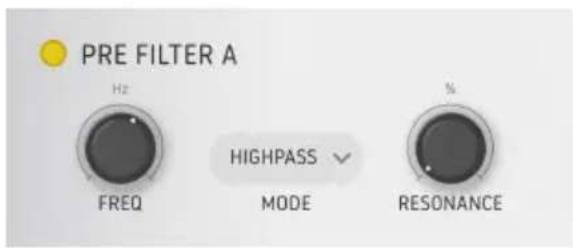 Arturia Dist COLDFIRE - Réglages du pre filter - 1