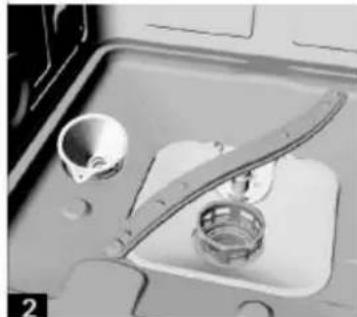 Wolkenstein WDW147FI TD - The water softener container is beneath the lower dish rack. - 2