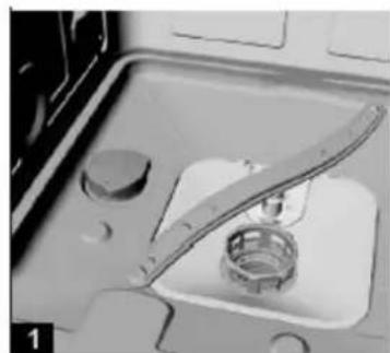 Wolkenstein WDW147FI TD - The water softener container is beneath the lower dish rack. - 1