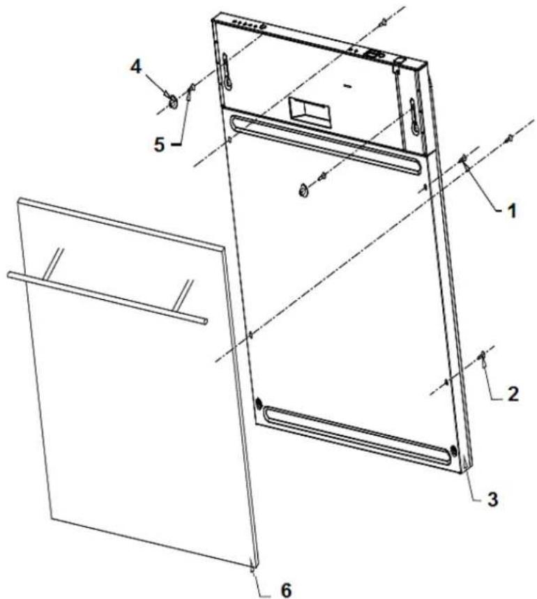 Wolkenstein WDW147FI TD - Fixation du panneau de porte - 1