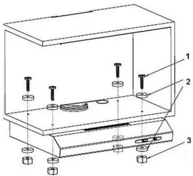 PKM KHU602H - Installation on a cupboard. - 2