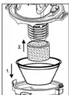 CLATRONIC BS 1313 - Włód filtr staty (tylko przy odkurzaniu na sucho) - 1