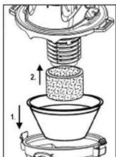 CLATRONIC BS 1313 - Insert the Permanent Filter (only when Vacuuming Dry) - 1