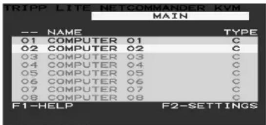 Tripp Lite B07000819 - Menu en Pantalla (OSD) - 1