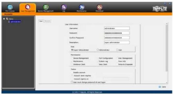 Tripp Lite B020U1619IP - Ajouter des comptes utilisateurs - 1