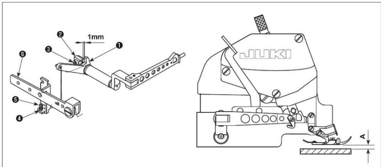 JUKI MO6800D - Regolazione della posizione del piedino premistoffa - 2