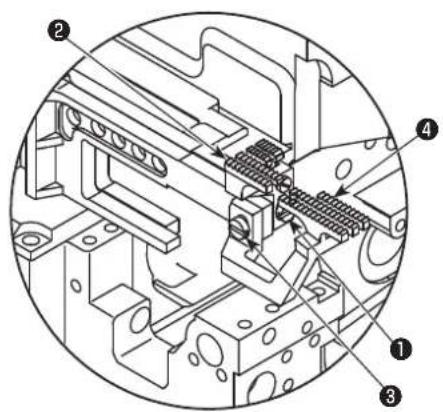JUKI MO6800D - Ajuste la alta del dentado de transporte - 1