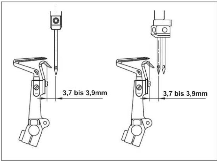 JUKI MO6800D - Beziehung zwischen Nadel und Untergreifer - 1