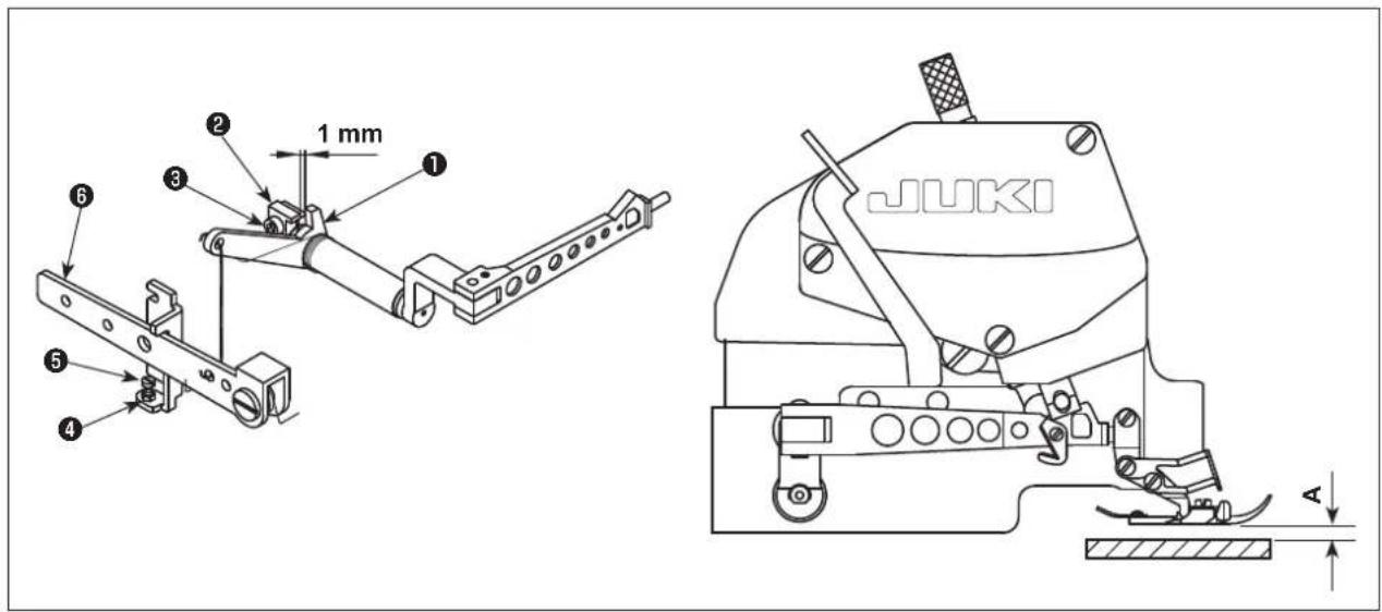 JUKI MO6800S - Einstellen der Nähfußposition - 2