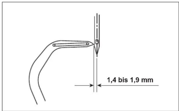 JUKI MO6800S - Beziehung zwischen Nadel und Untergreifer - 4