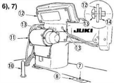 6), 7) 12 13 11 10 8 13 14 JUKI