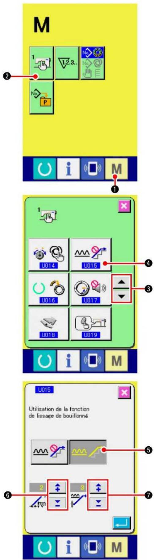 JUKI IP420 - Paramétrage de la fonction de lissage de bouillonné - 1