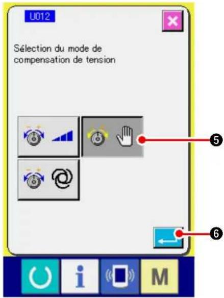 JUKI IP420 - 2) Sélectionner mode de compensation de tension. - 1