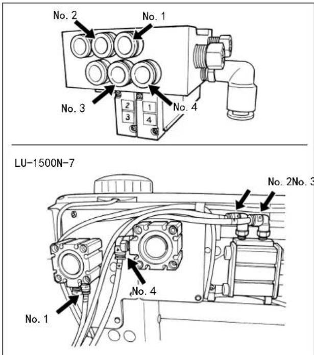 JUKI LU1561N - [电磁阀（组件）上标记着空气软管号码时] - 1