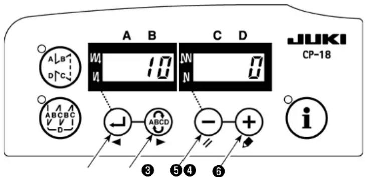 A B C D JUKI CP-18 A B D C W 10 W N 0 I A A A B C B C V V I - D - ABC D - + ③ ⑤ ④ ⑥ i