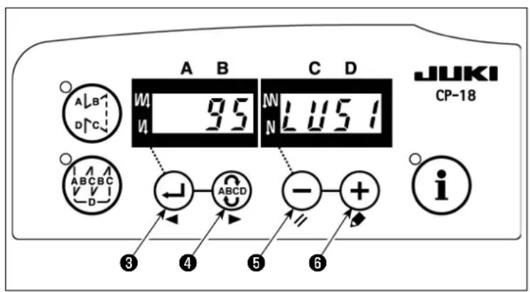 A B C D JUKI CP-18 3 4 5 6 i