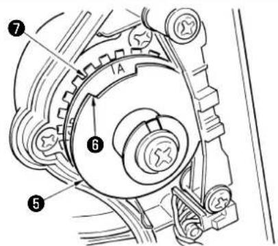 Technical diagram of a mechanical assembly with numbered components, likely for assembly or maintenance instructions.