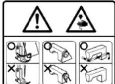 Warning symbols and safety icons for mechanical devices, including warning signs and hazard symbols