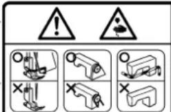 JUKI MF3620 - Explication des pictogrammes et étiquettes d'avertissement - 13